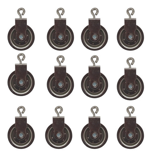 Roldanas De Metal Ø50mm Pulidas Y Niqueladas X 12 Unidades 0