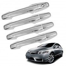 Kit Aplique Capa Maçaneta Cromada New Civic 2008 0