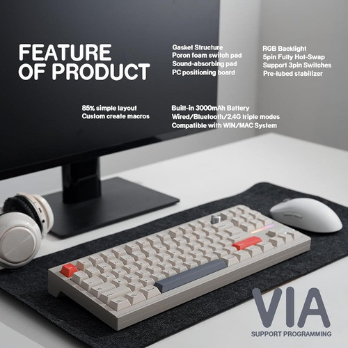 Suehiodhy Cidoo V87 Pro Teclado Mecánico Inalámbrico Interca 1