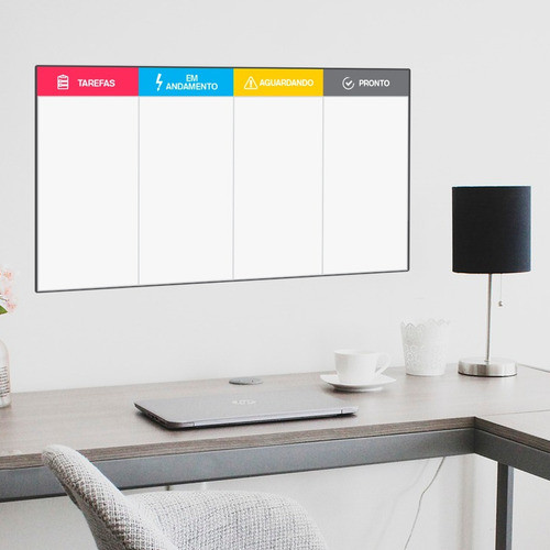 Organizador De Tarefas Quadro Kanban  Planner 70x40cm 1