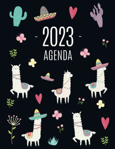 Llama Agenda 2023: Planificador Diaria | Ideal Para La Escue 0