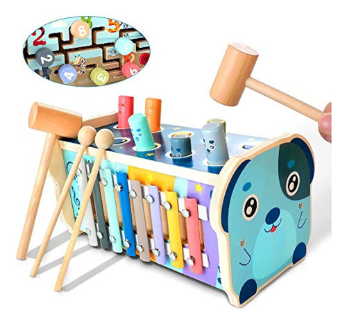 Kidwill Juguete De Madera Para Martillar, Banco De Golpes, L 1