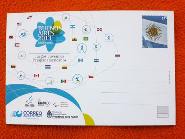 Entero Postal Juegos Juveniles Panamericanos Año 2013 0