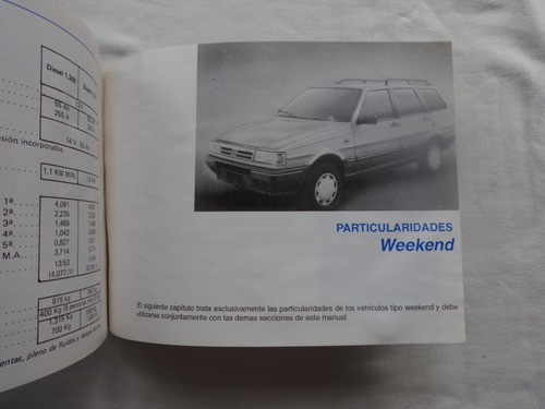 Manual Fiat Duna 1994 Weekend Instruccion Guantera Catalogo 1