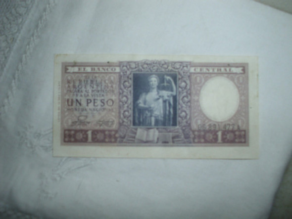 Billete De 1 Peso Banco Central De Republica Argentina 0