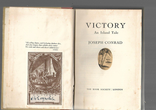 Victory An Island Tale By Joseph Conrad - Ex Libris 1