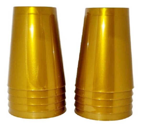 Copo Acrílico Resistente 200ml Dourado Ouro - 10 Unid 0 Copo Acrílico Resistente 200ml Dourado Ouro - 10 Unid 0