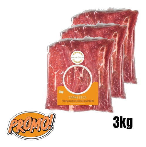 Carne Seca Peça (3kg) Auxilia Na Saciedade Novo Exclusivo 0