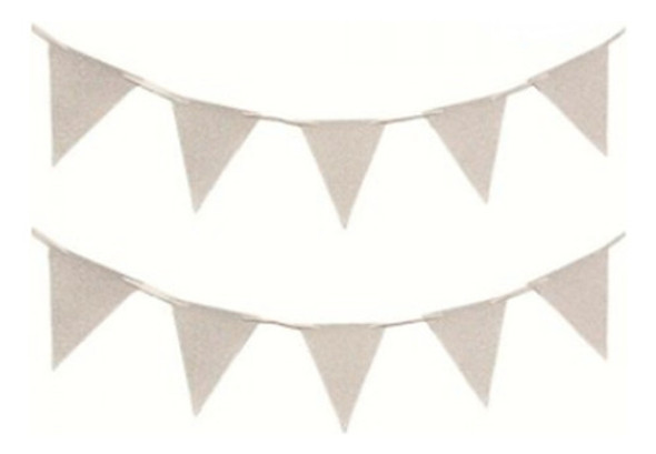 Banderines Dorado / Plateado Glitter 360cm Banderin Cotillon 1