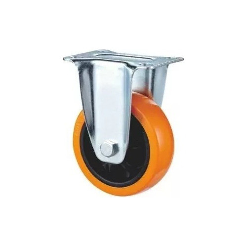 Rueda Giratoria Poliuretan 100mm Fija Doble Ruleman Cap130kg 0