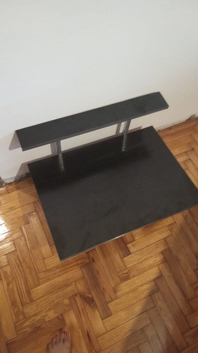 Mesa Rabatible Negra Con Estante 0