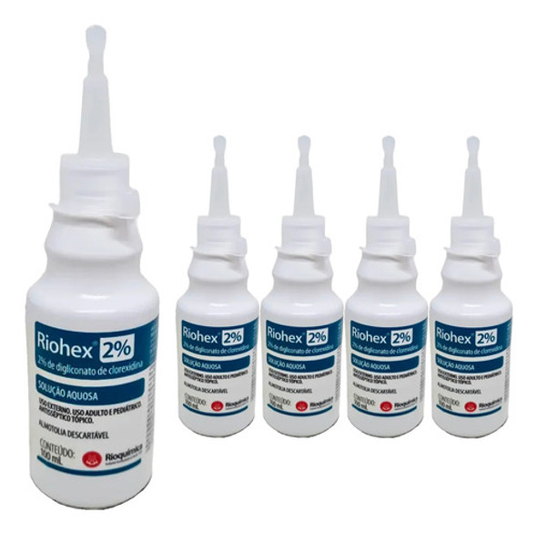 Clorexidina 2% Riohex Solucao Aquosa 100ml 5 Unidades 0