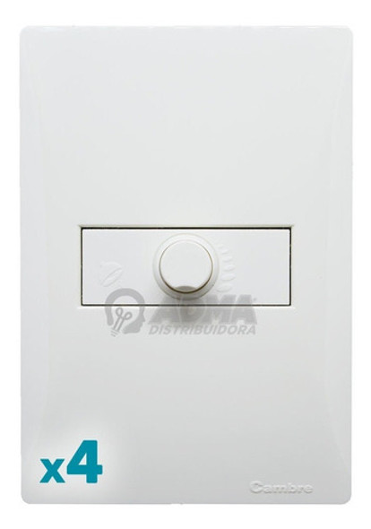 Tapa Bastidor Cambre Dimmer Apto Led Siglo 22 Blanco Pack X4 0