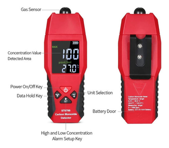 Medidor De Monóxido De Carbono De Mano, Detector Y Probado. 1
