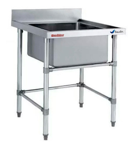 Pileta Simple Con Zócalo Acero Inoxidable Flamemax | Baudin 0