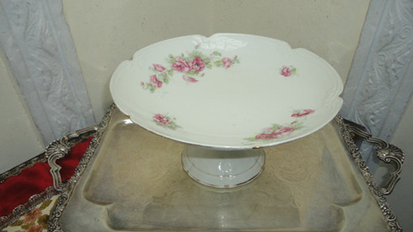 Centro Con Pie Porcelana Francesa Antiguo 100 Años Miralo 0