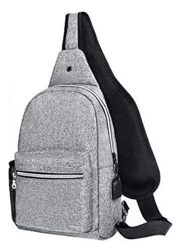 Mosiso Sling Backpack Hiking Daypack Con Puerto De Carga Usb 0