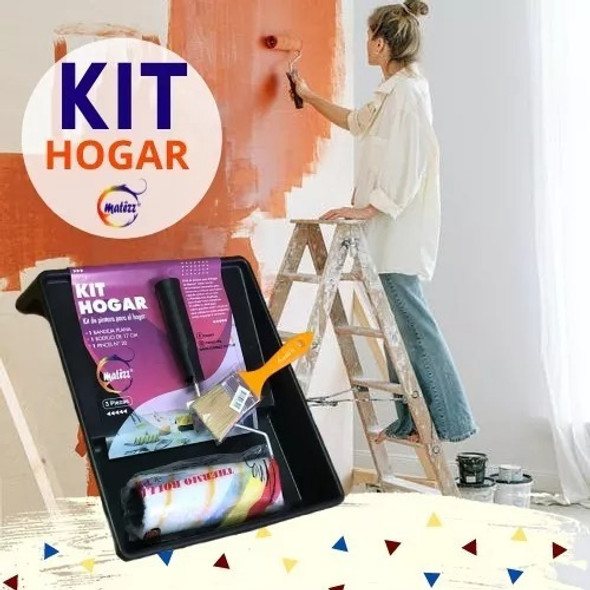 Kit De Pintura Para El Hogar Bandeja + Pincel + Rodillo 1