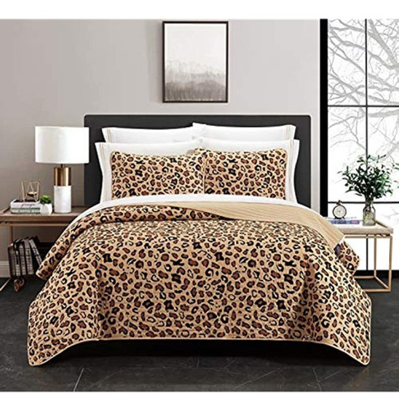 Chic Home Wild Cheeta Juego De Edredón De 9 Piezas Cama En U 0