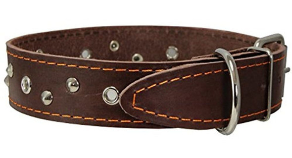Perros Mi Amor Collar De Perro De Cuero Genuino Con Tachuela 0