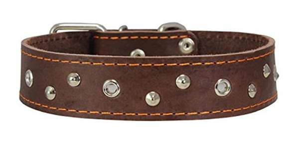 Perros Mi Amor Collar De Perro De Cuero Genuino Con Tachuela 1