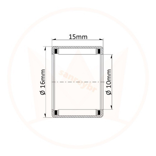Rolamento Hk101615 Ø10xø16x15mm 1