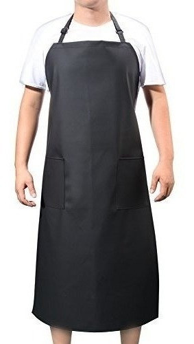 Vwell Delantal Impermeable Babero Con 2 Bolsillos Delantal D 0
