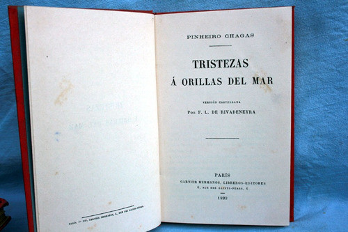 Tristezas A Orillas Del Mar, Pinheiro Chagas - 1893 1