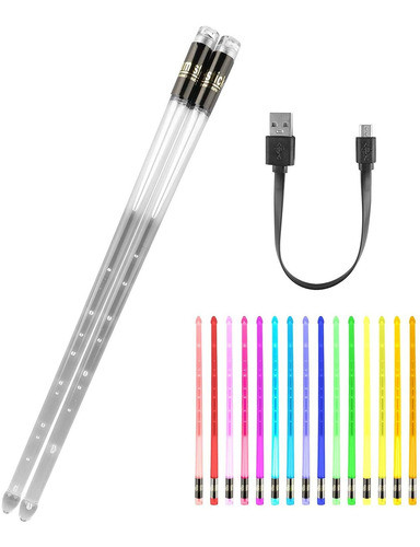 Palillos Para Bateria Con Luz Led 15 Colores 0