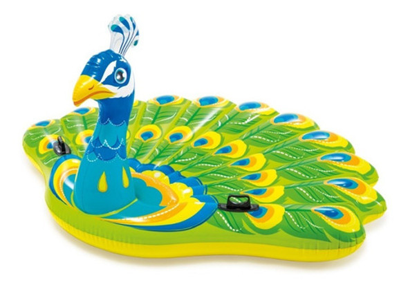 Colchoneta Inflable Intex Pavo Real 193 X 163 X 94 Cm. 0