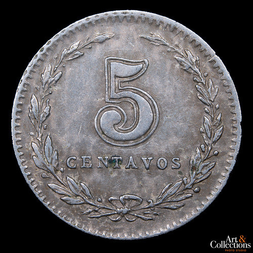 Argentina, 5 Centavos, 1897. Cj#131.1. Mb+ 1