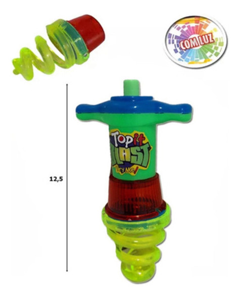 Pião Com Lançador De Plástico De Brinquedo Com Luz 1