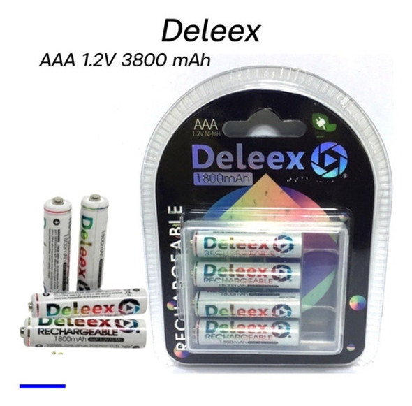 Pila Recargable Aaa X 4 Unidades Deleex 1800mah En Blister 1