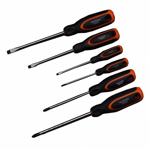 Juego Destornilladores Imantados 6pzs Planos Phillips Harden 0