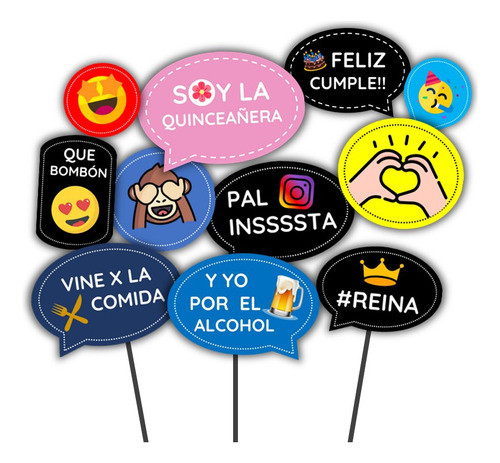 Photobooth Photoprop Cartelitos Para Imprimir 15 Años 0