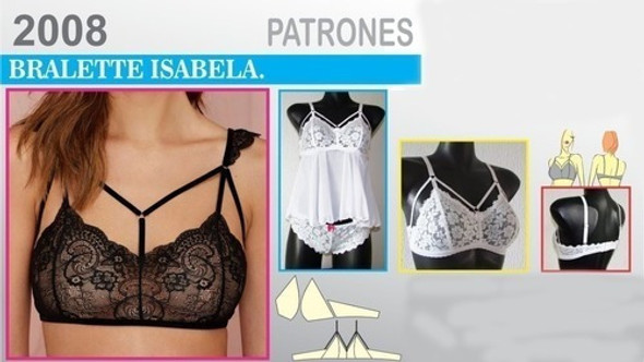 Patrones Moldes Corpiño Bralette Imprimible 6talles!! 1