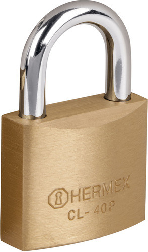 Candado De Bronce 40mm Cilindro Bronce 2 Llaves Hermex Basic 0