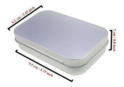 22 Cajas De Metal Rectangulares Con Tapa 9cm X 6cm X 2cm 1