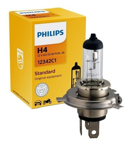Lâmpada Philips Standard 55/60w 12v H4 Biodo 12342 Comum 0