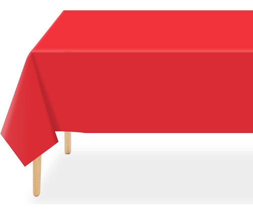 Manteles De Plástico Rojo Para Mesas De 137 X 274 Cm 0