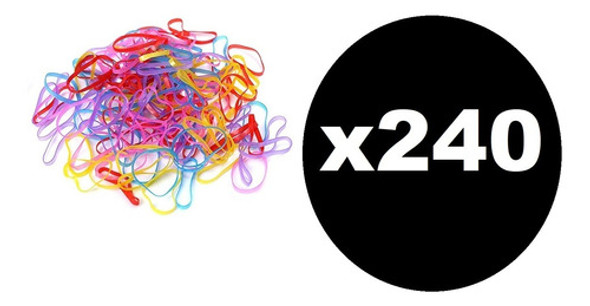 240  Elásticos De Silicone Cabelo Xuxinha Colorida Infantil 0