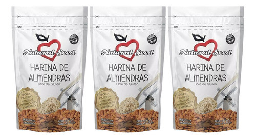 Harina De Almendras Natural Seed | Free Gluten | 200g X3 0