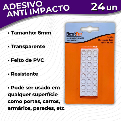 Adesivo Anti Impacto 24 Peças Gota Silicone 8mm Mesa Vidro 1