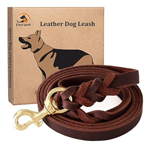 Fairwin Correa De Perro De Cuero Trenzado De 6 Pies - Cables 0