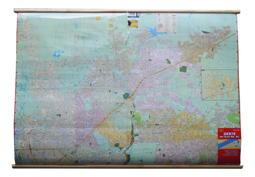 Mapa Gran Buenos Aires - Zona Oeste -plastificado 80x130cm 0