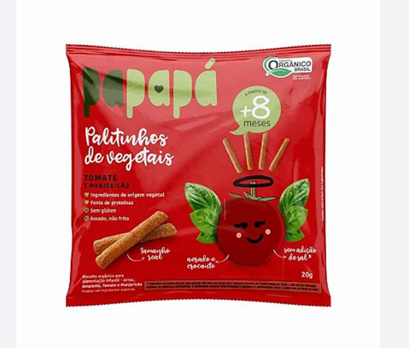Biscoito Infantil Papapá Orgânico Tomate & Manjericão 20g 0 Biscoito Infantil Papapá Orgânico Tomate & Manjericão 20g 0