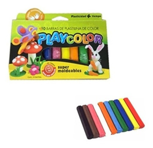 Plastilina Playcolor Colores Intensos 10 Barritas 0