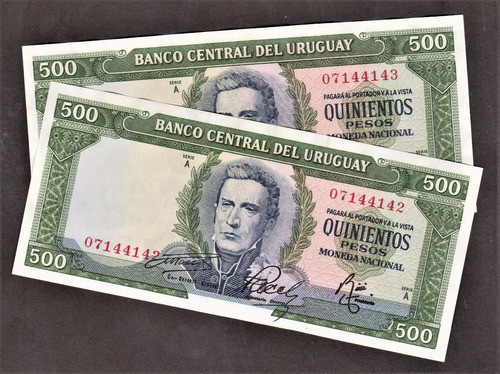 Eb+ Dos Billetes $500 (variante 8 A 5.1) Correlativos Unc 1