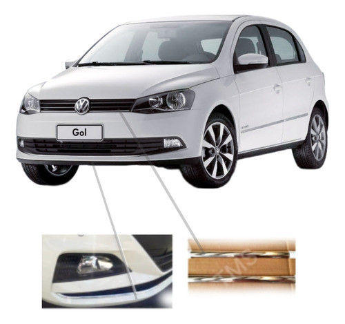 Aplique Kit Friso Cromado G6 G7 Gol Voyage Saveiro Dianteiro 0