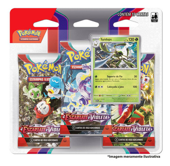 Cartas Pokémon Blister Triplo Spidops C/ 19 Cartas - Copag 0
